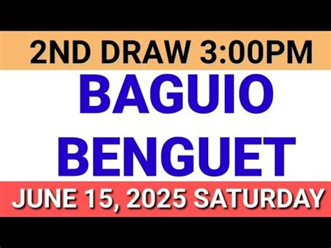 June 30, 2024 2nd STL Draw Baguio City and Benguet.. .
